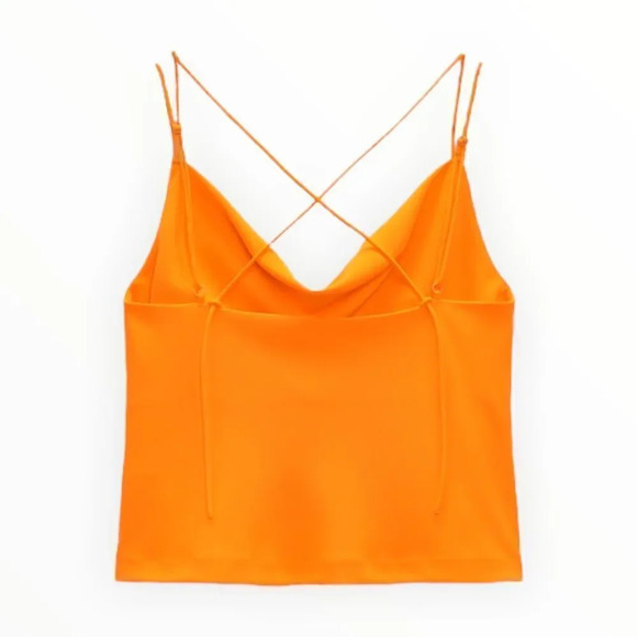 ZARA | Orange | MULTIPOSITION STRAP TANK TOP - Picture 4 of 15
